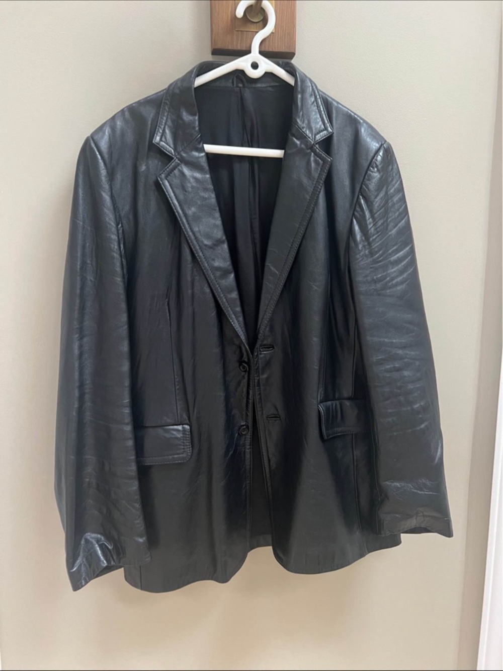 70s vintage leather blazer coat men's